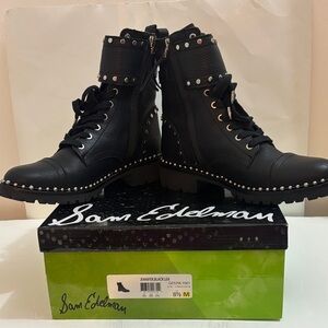 Sam Edelman Black Studded Combat Boots